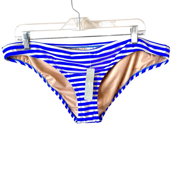 J. Crew Blue And White Stripe Bikini Bottoms Size XL - Picture 1 of 7